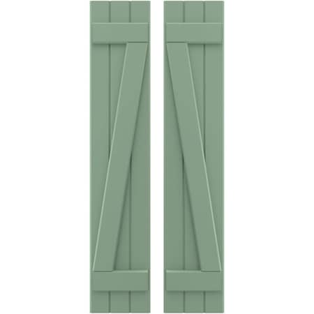 Americraft 3-Board (2 Batten) Wood Joined Board-n-Batten Shutters W/ Z-Bar, ARW102BB311X34TGH